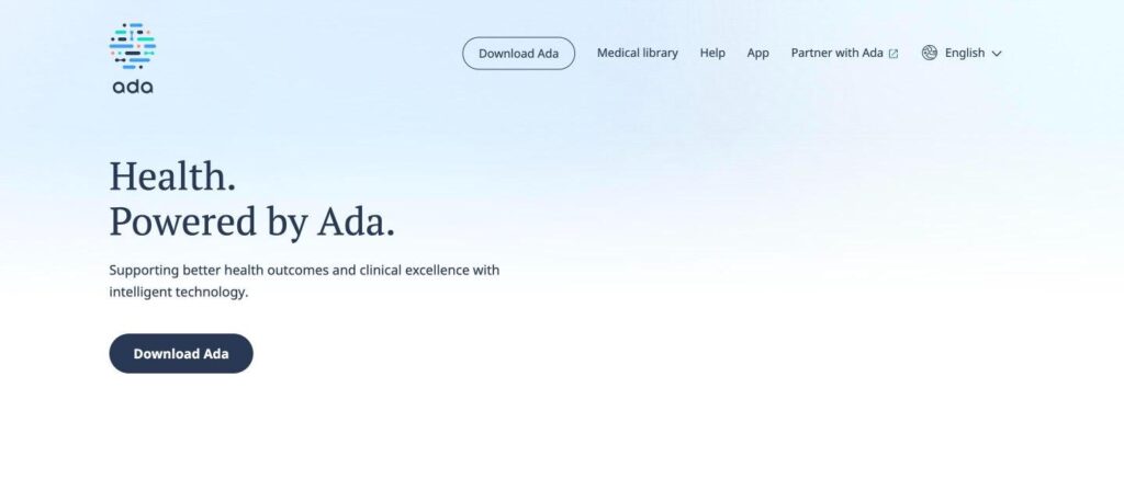 Ada Health AI homepage screenshot