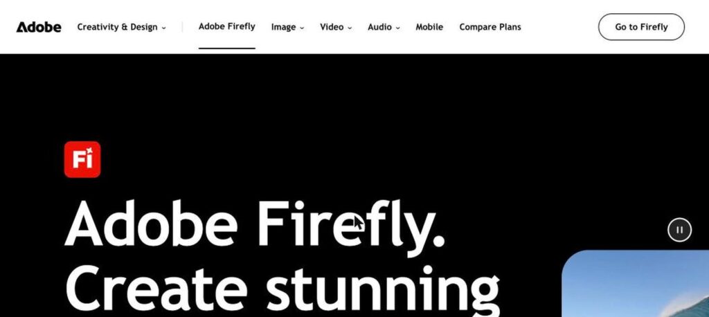 Adobe Firefly homepage screenshot