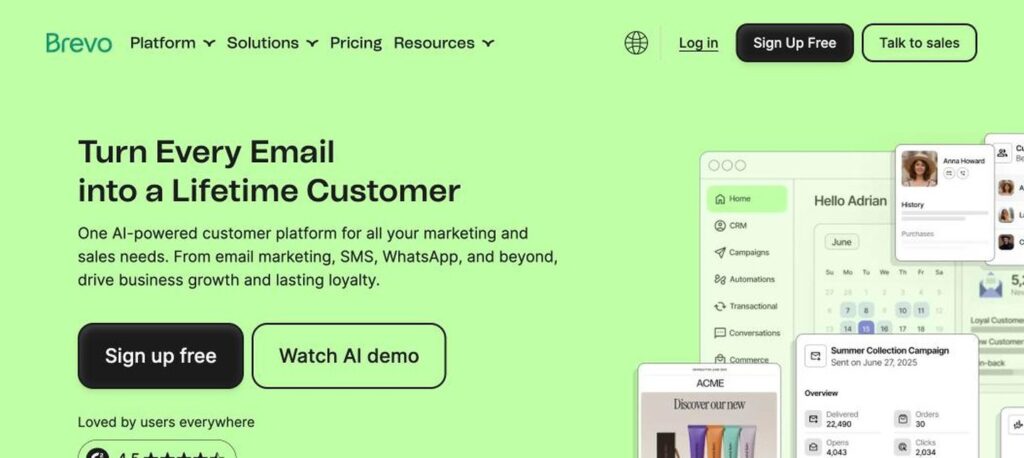 Brevo homepage screenshot