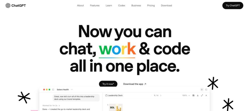 ChatGPT homepage preview screenshot