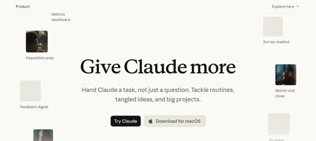 Claude homepage screenshot