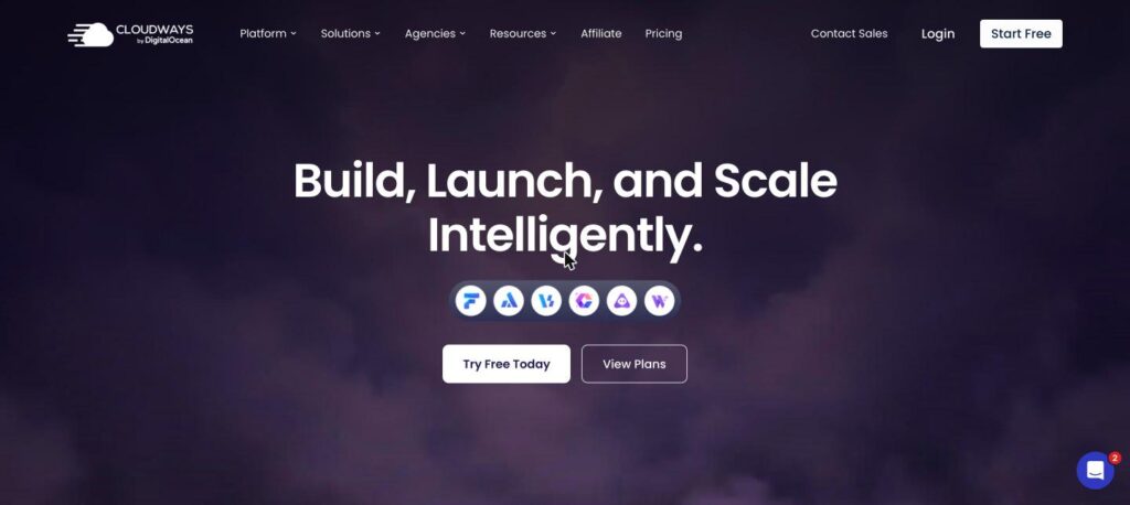 Cloudways homepage screenshot