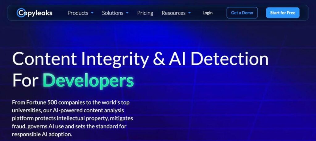 Copyleaks homepage screenshot