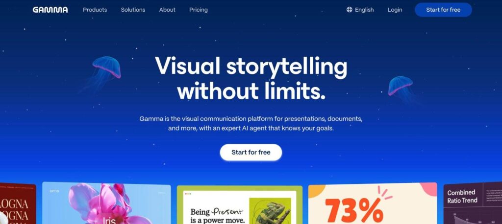 Gamma homepage screenshot