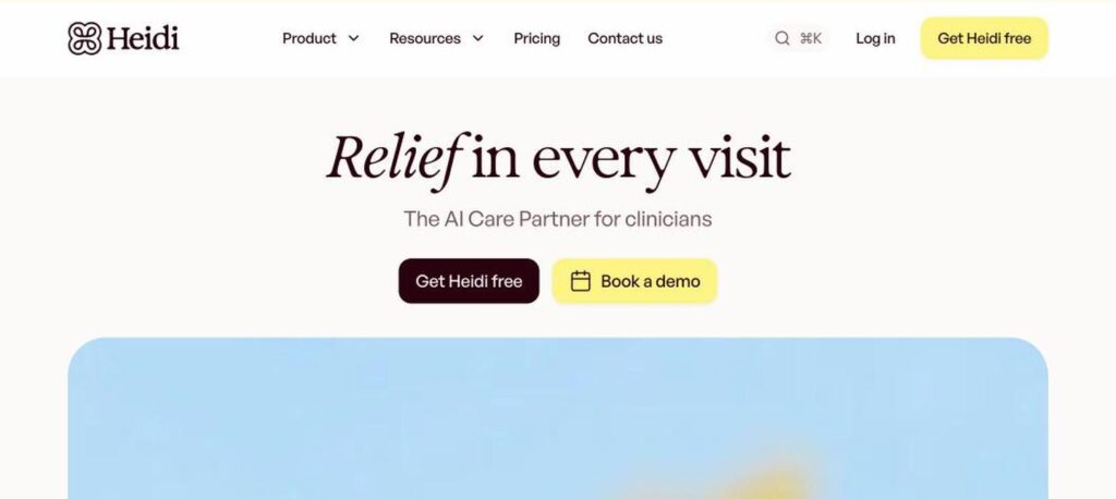 Heidi Health homepage screenshot