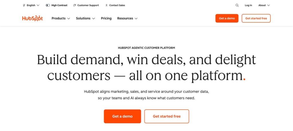 HubSpot AI homepage screenshot