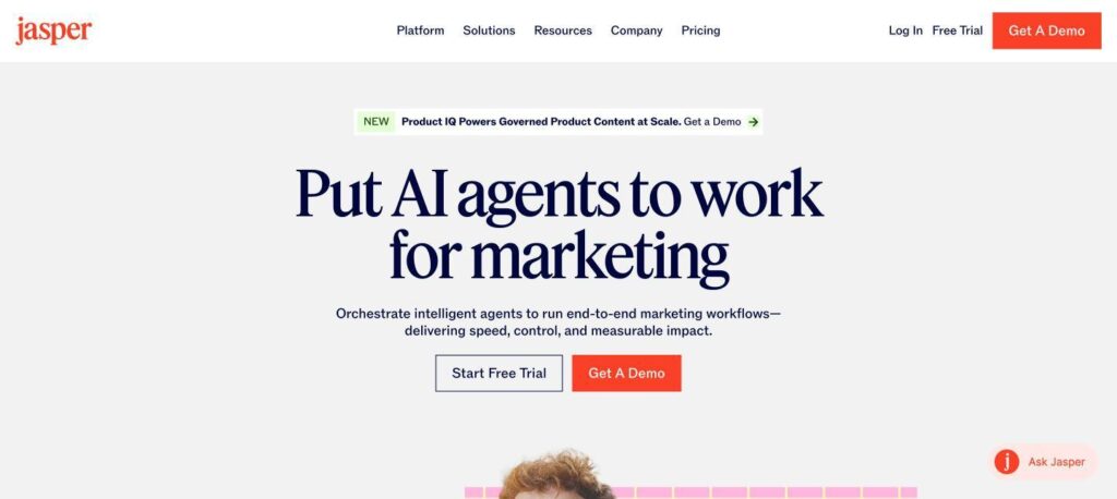 Jasper homepage preview screenshot