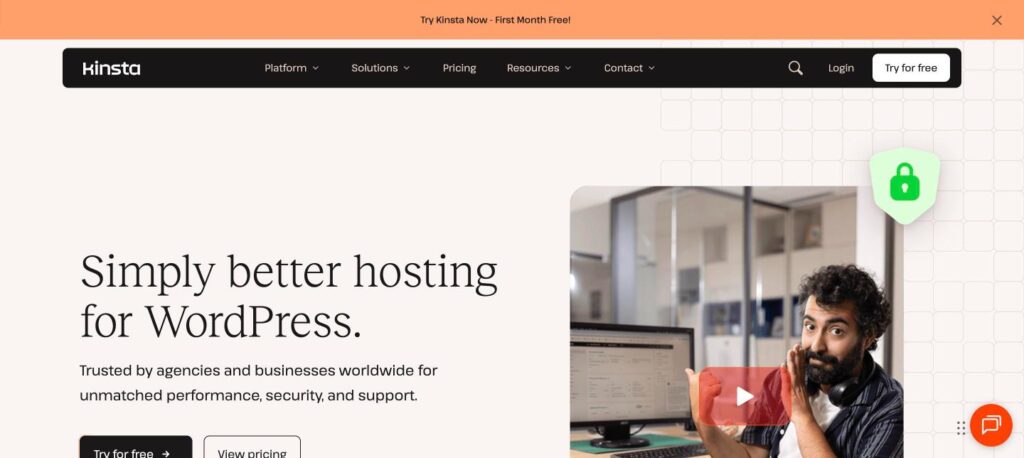 Kinsta homepage screenshot