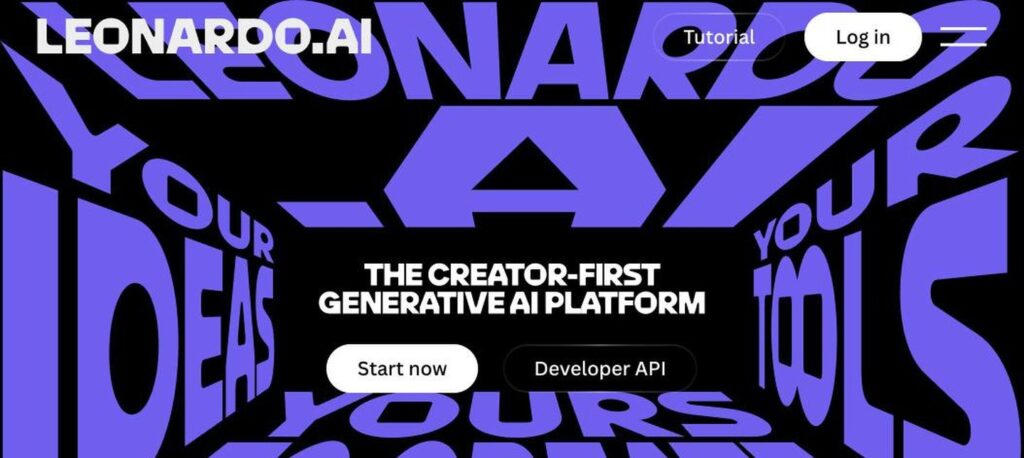 Leonardo.Ai homepage screenshot