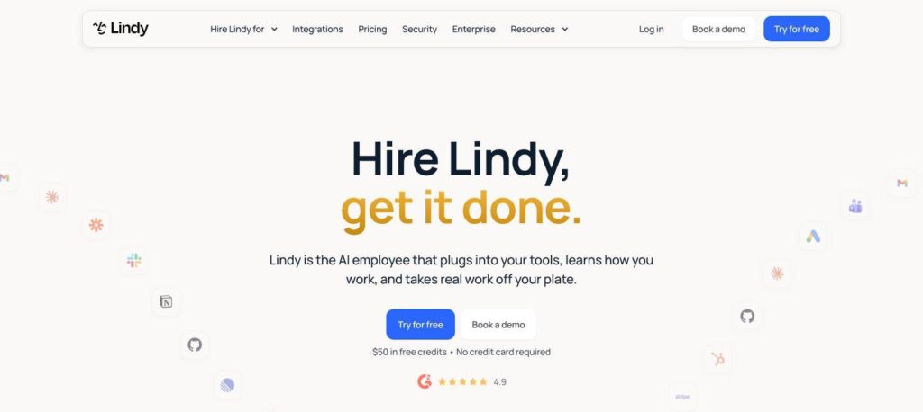 Lindy homepage preview screenshot