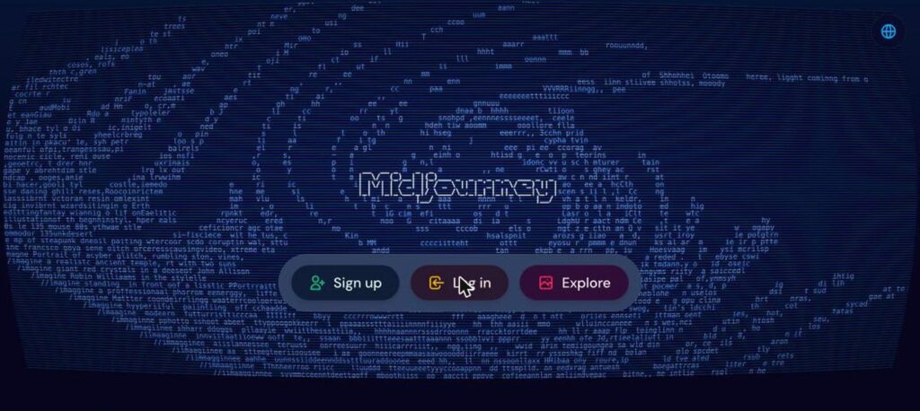 Midjourney homepage screenshot