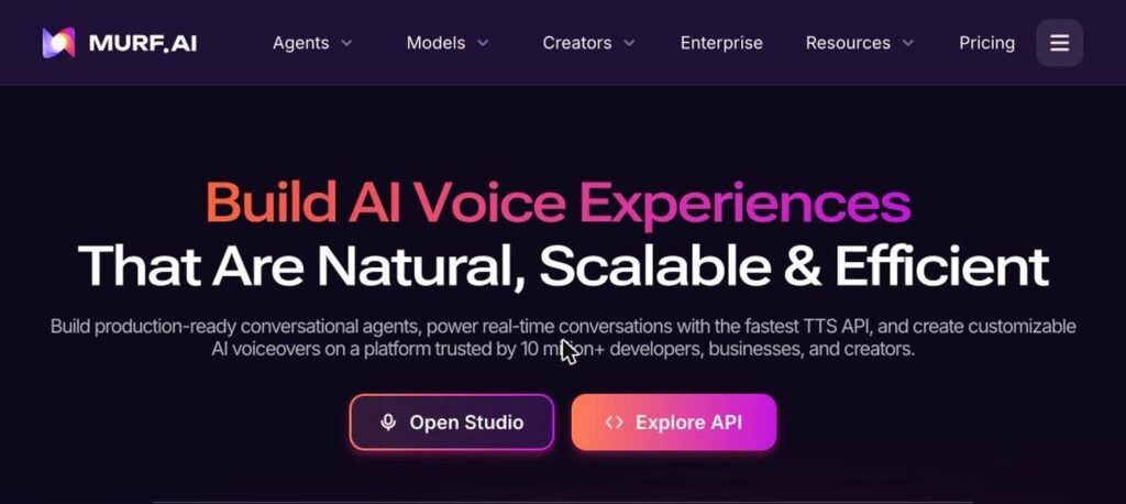 Murf AI homepage screenshot