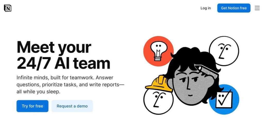 Notion AI homepage screenshot