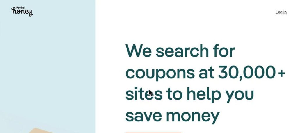 PayPal Honey homepage screenshot
