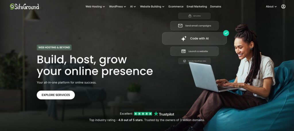 SiteGround homepage screenshot