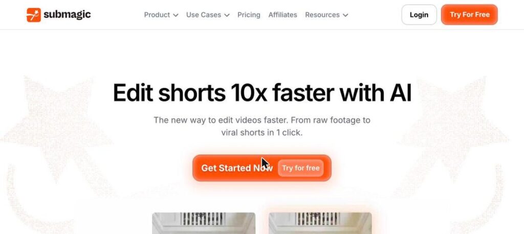 Submagic homepage screenshot