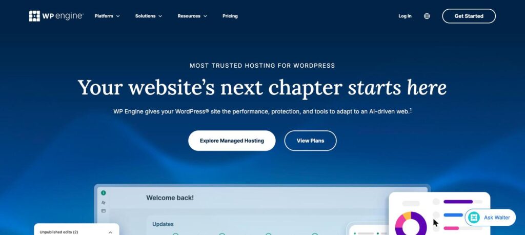 WP Engine homepage screenshot