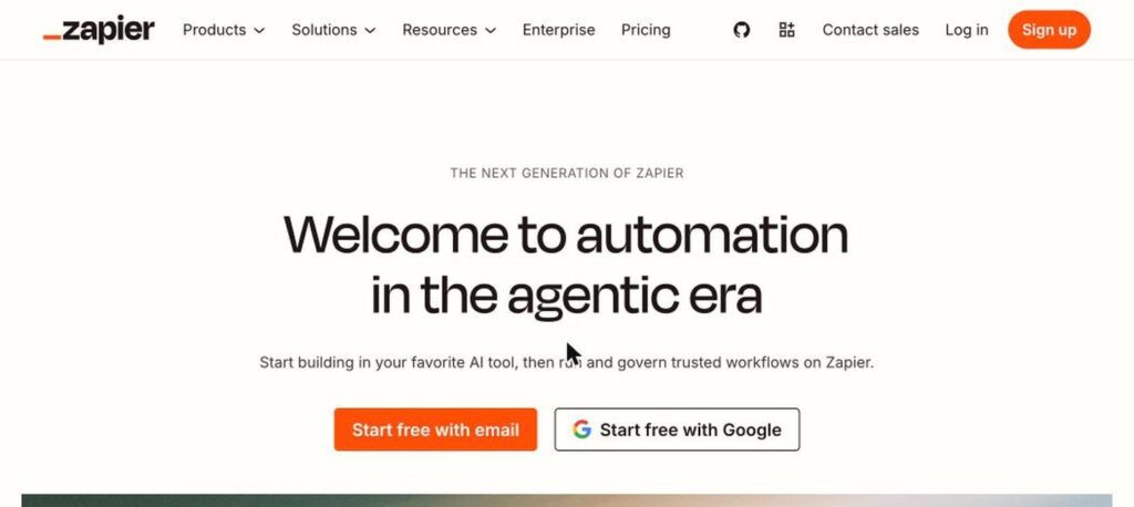 Zapier homepage screenshot
